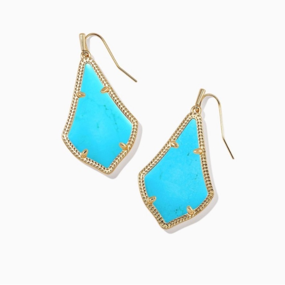 Turquoise & gold Kendra Scott Alex Earrings